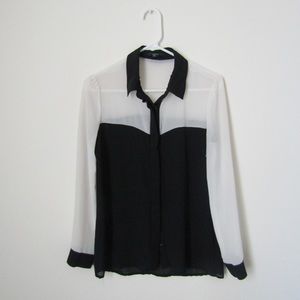 Sheer Button-up Blouse