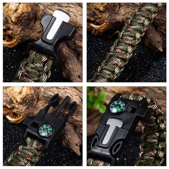 5 in 1 Outdoor Survival Bracelet - Camouflage - Picture 3 of 7