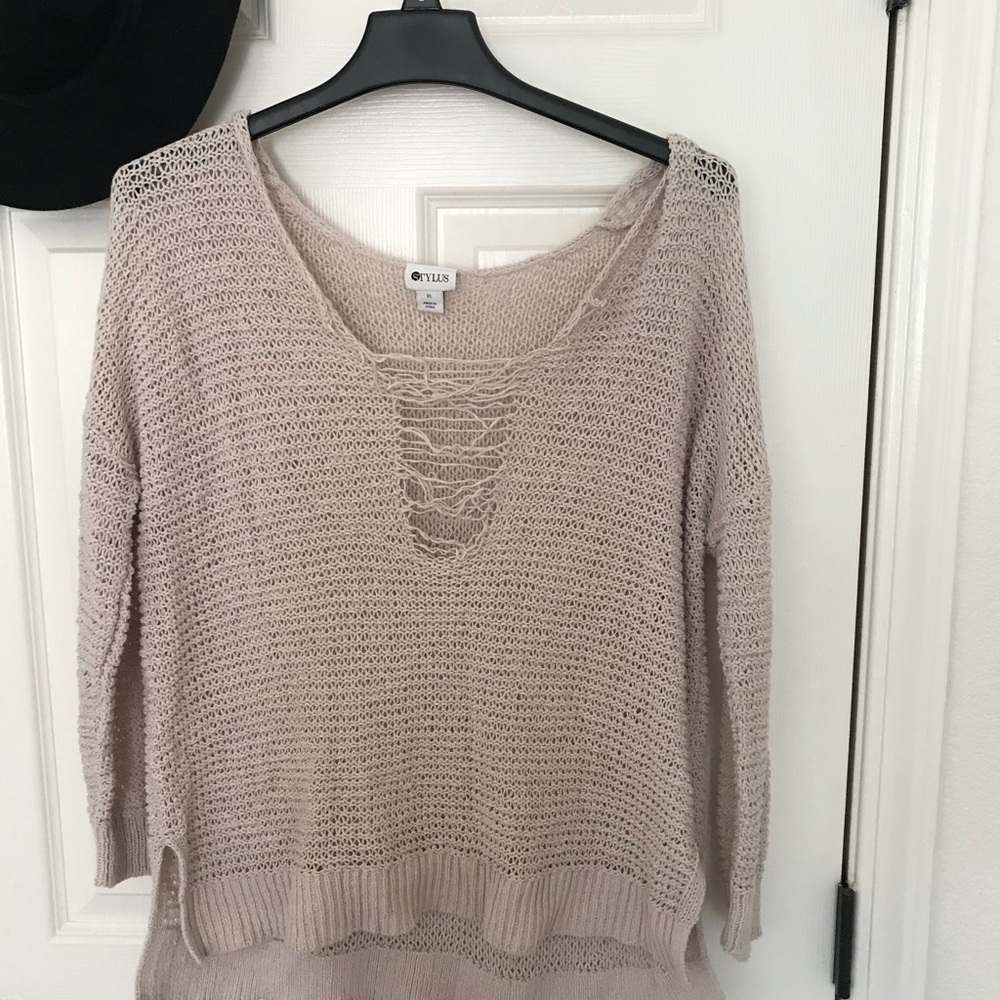 Oversized beach cover up beige