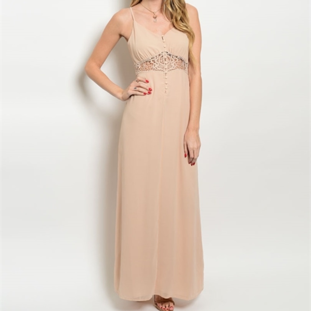 Crochet Detail Maxi Dress