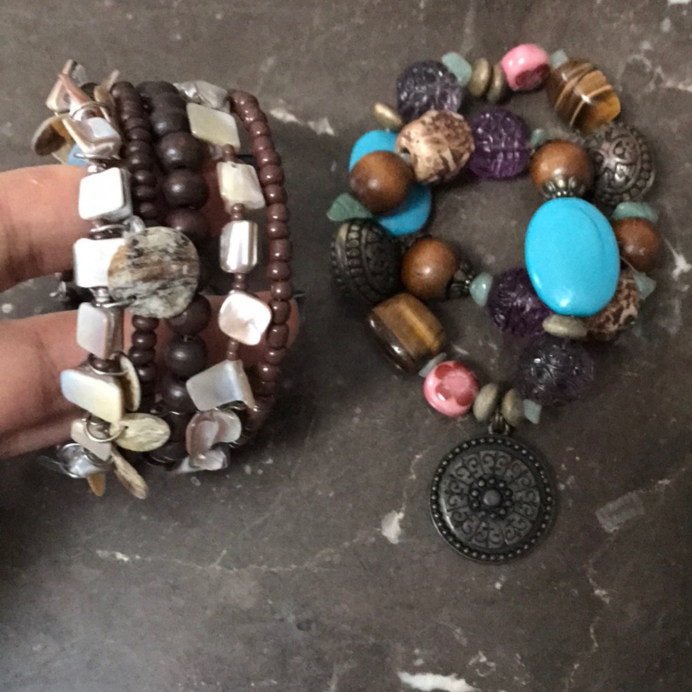 Bundle of beaded boho bracelets