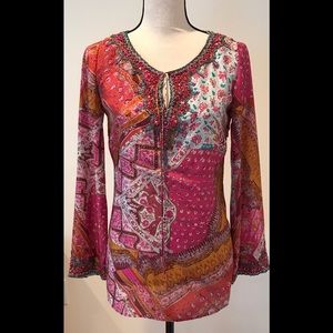 Dana Buchman silk beaded top