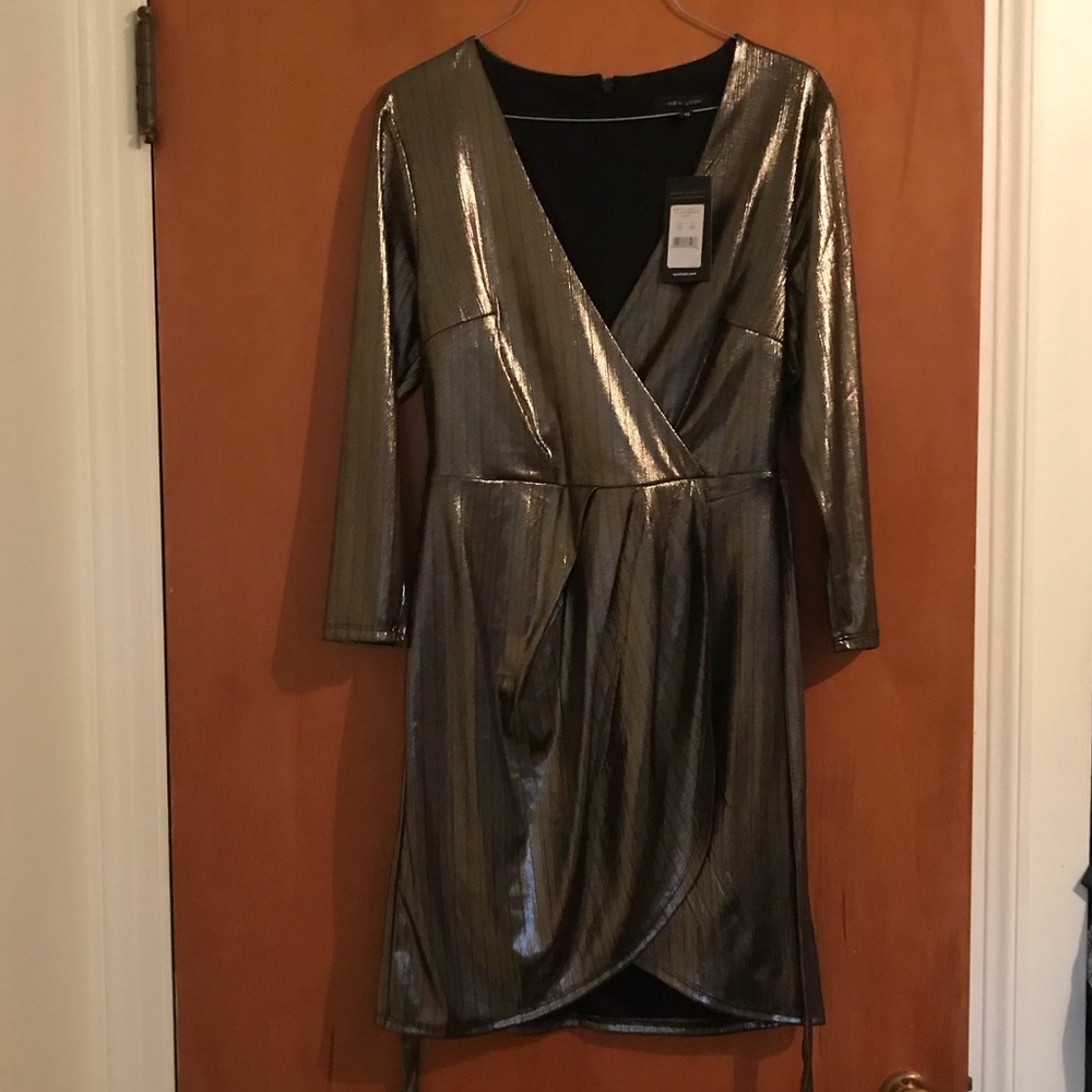 BNWT Gold Party Wrap Dress