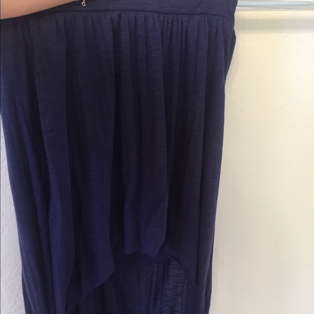 High low navy blue skirt