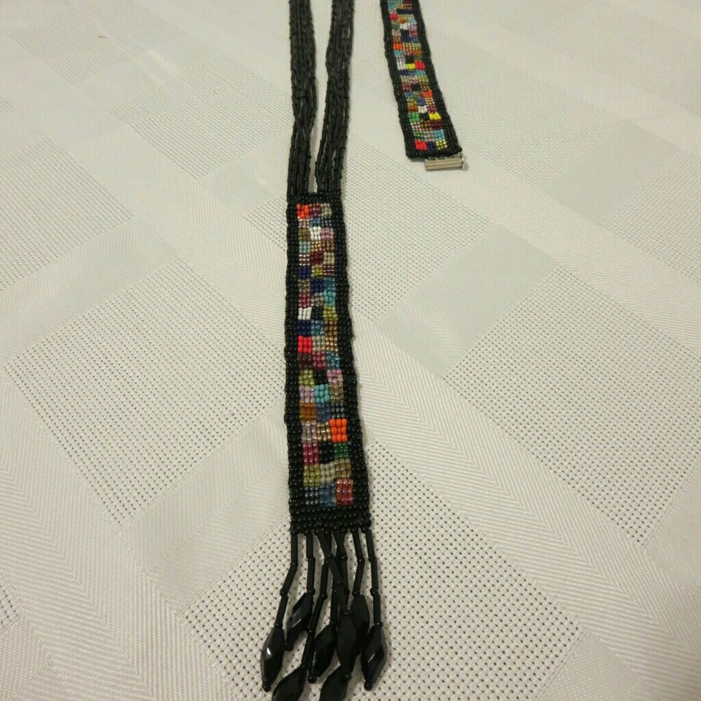 Handmade Black Mosaic Necklace