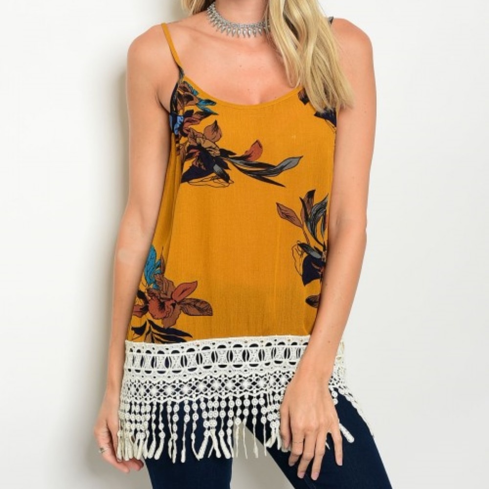 Mustard Floral Top