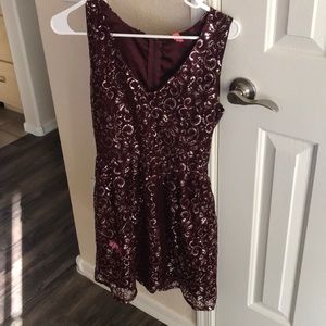 Maroon & Silver Dress