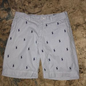Ralph Lauren Polo Blue Striped Pony Shorts