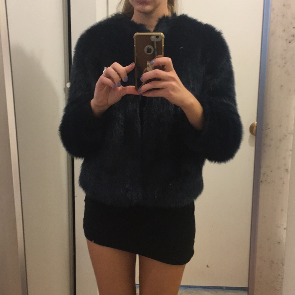 Coat Fur Fabric by TRAFALUC Zara