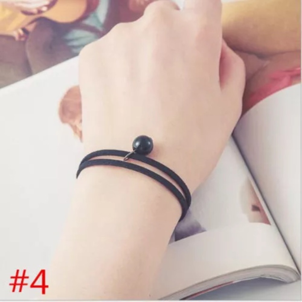 2 for $15 Layered black bracelet with bead
