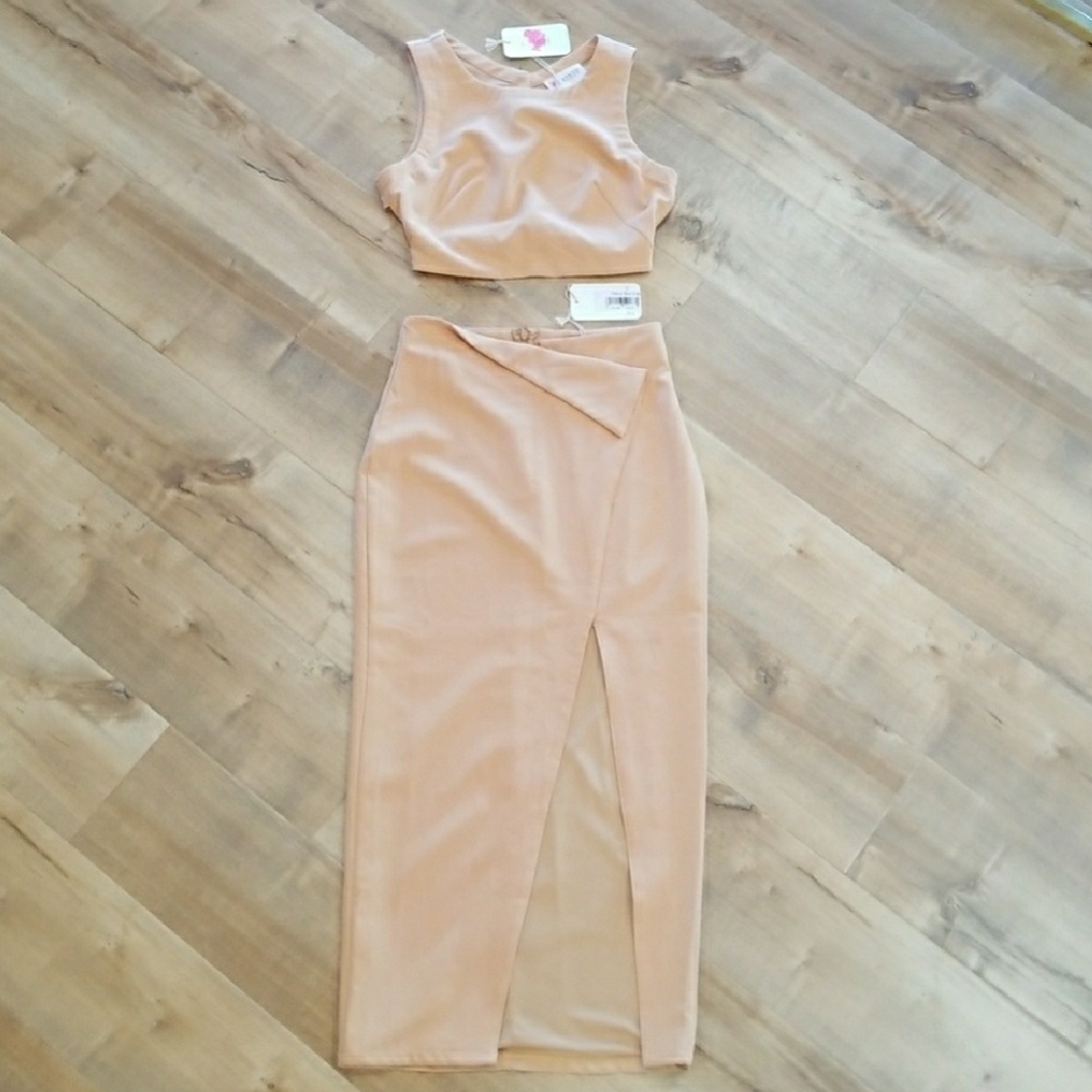 Peach open back crop top