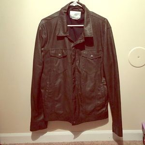 Grey motto leather jacket from urban outfitters