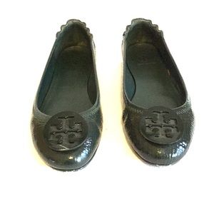 Tory Burch Minnie flats Hunter dark green size 9