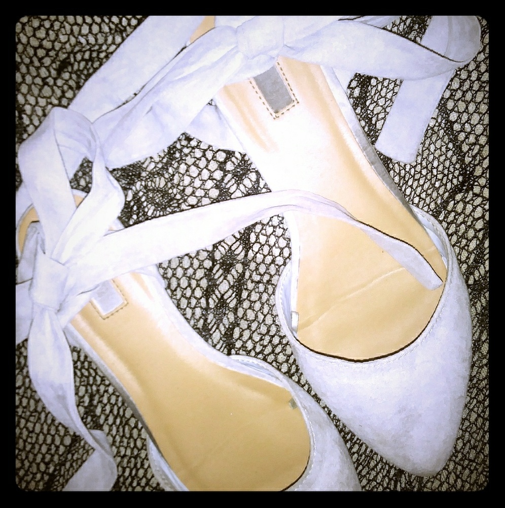 Periwinkle baby blue tieup ankle strap classic f21