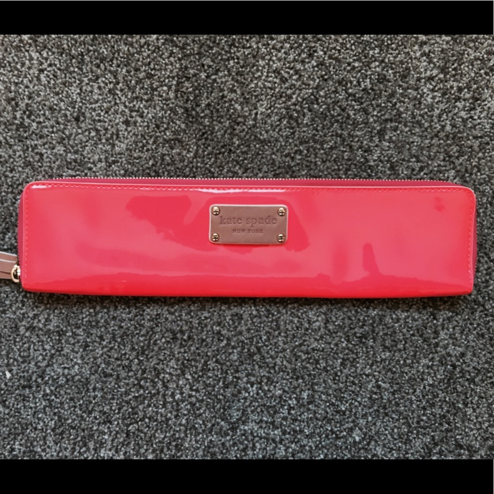 Kate Spade Fluorescent Pink Patent Clutch
