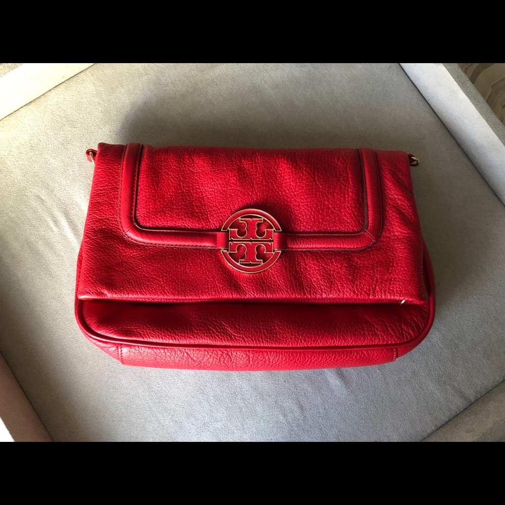 Authentic Tory Burch fold over clutch & crossbody