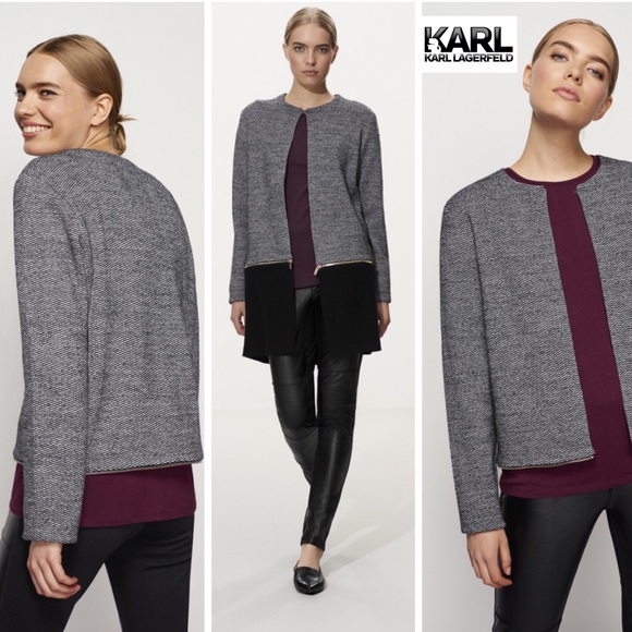 Karl Lagerfeld Jackets & Blazers - LOOK! Karl Lagerfeld Paris Mixed Longline Jacket