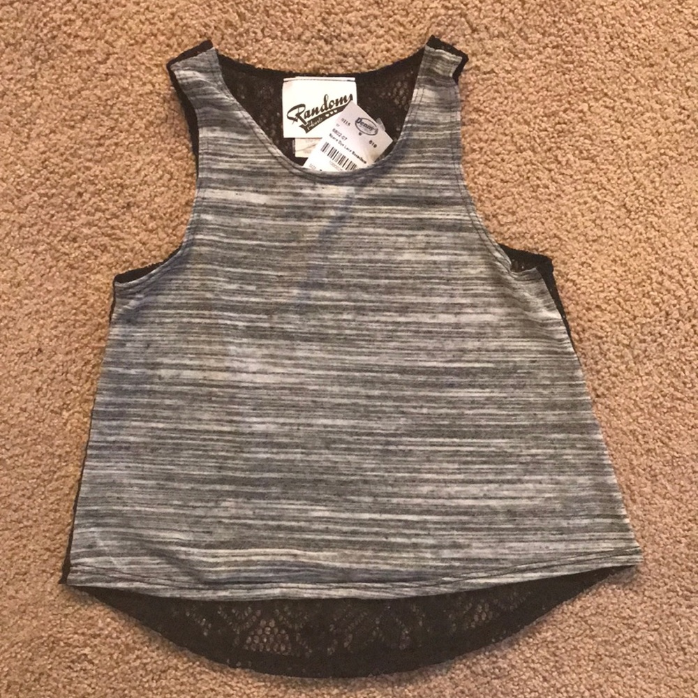 Random Hearts Tank with Lace Back