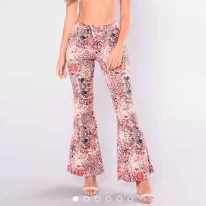 Tribal pattern bell bottom palazzo pants
