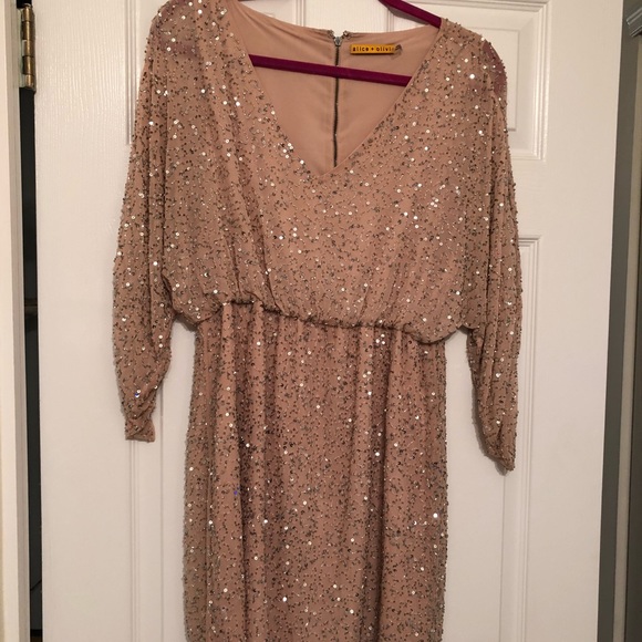 Alice + Olivia Dresses & Skirts - Alice and Olivia shimmery champagne cocktail dress