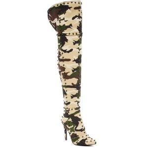 CAPE ROBBIN CAMOUFLAGE OVER THE KNEE WOMEN BOOTS