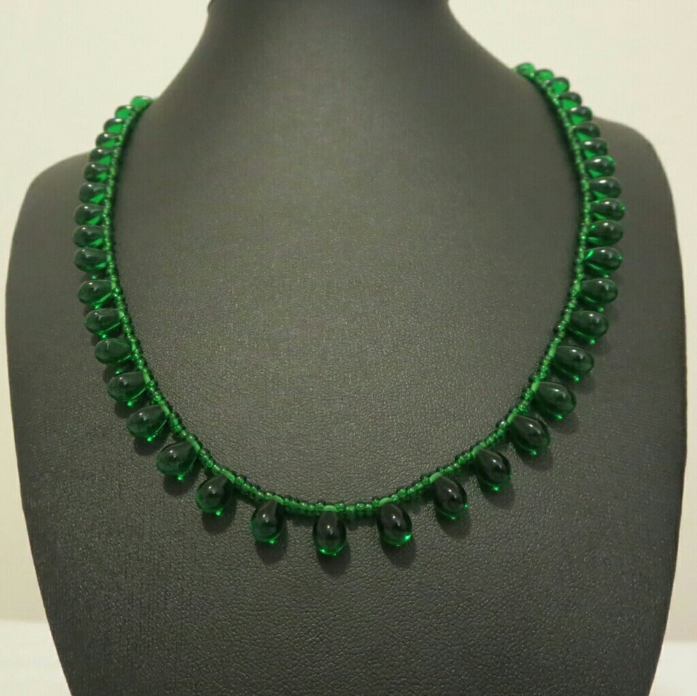 Handmade Green Glass Ottoman Necklace