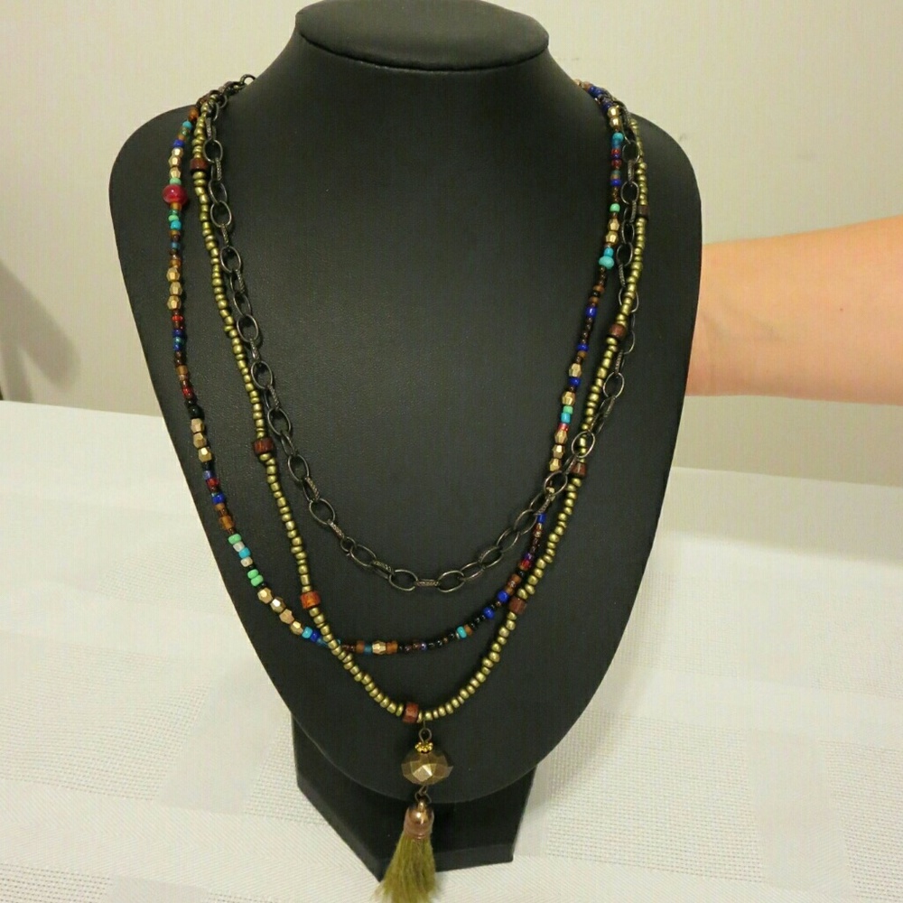 Handmade Green Tassel Necklace