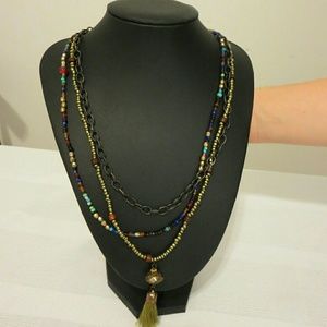 Handmade Green Tassel Necklace