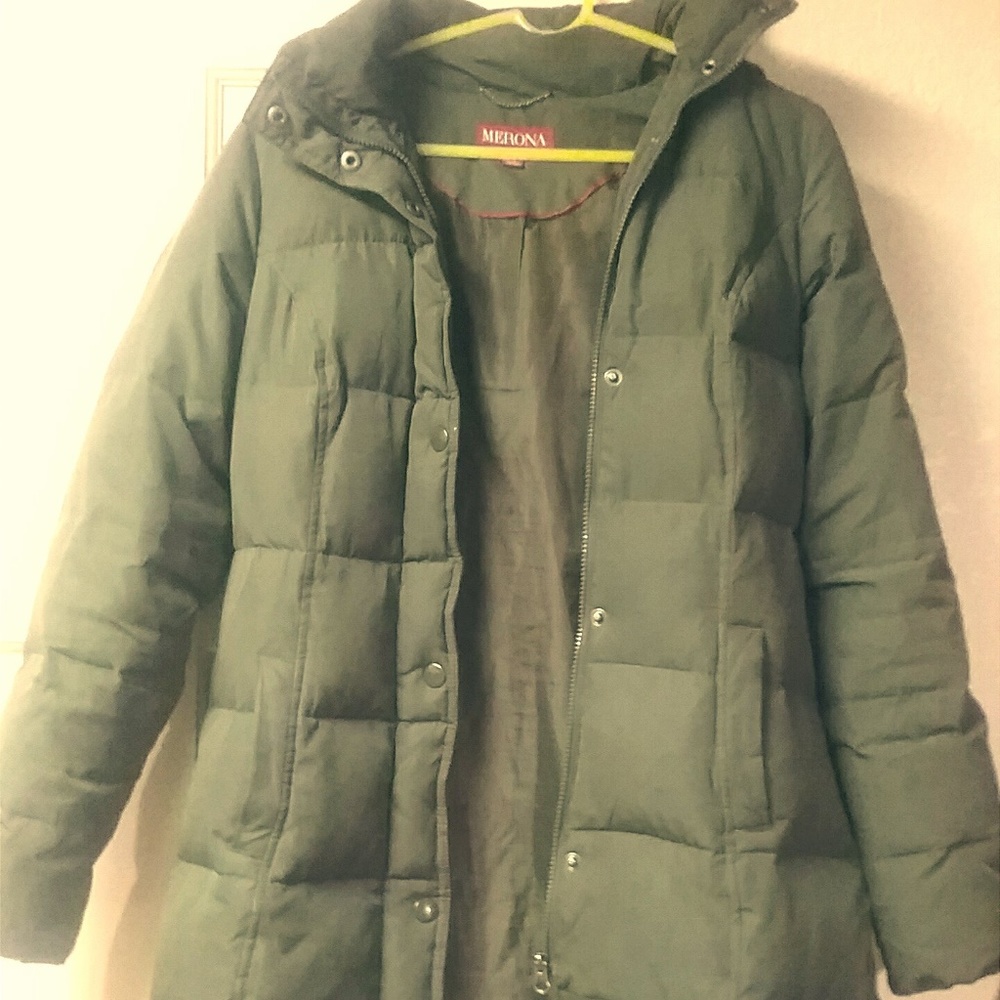Merona Green long down jacket