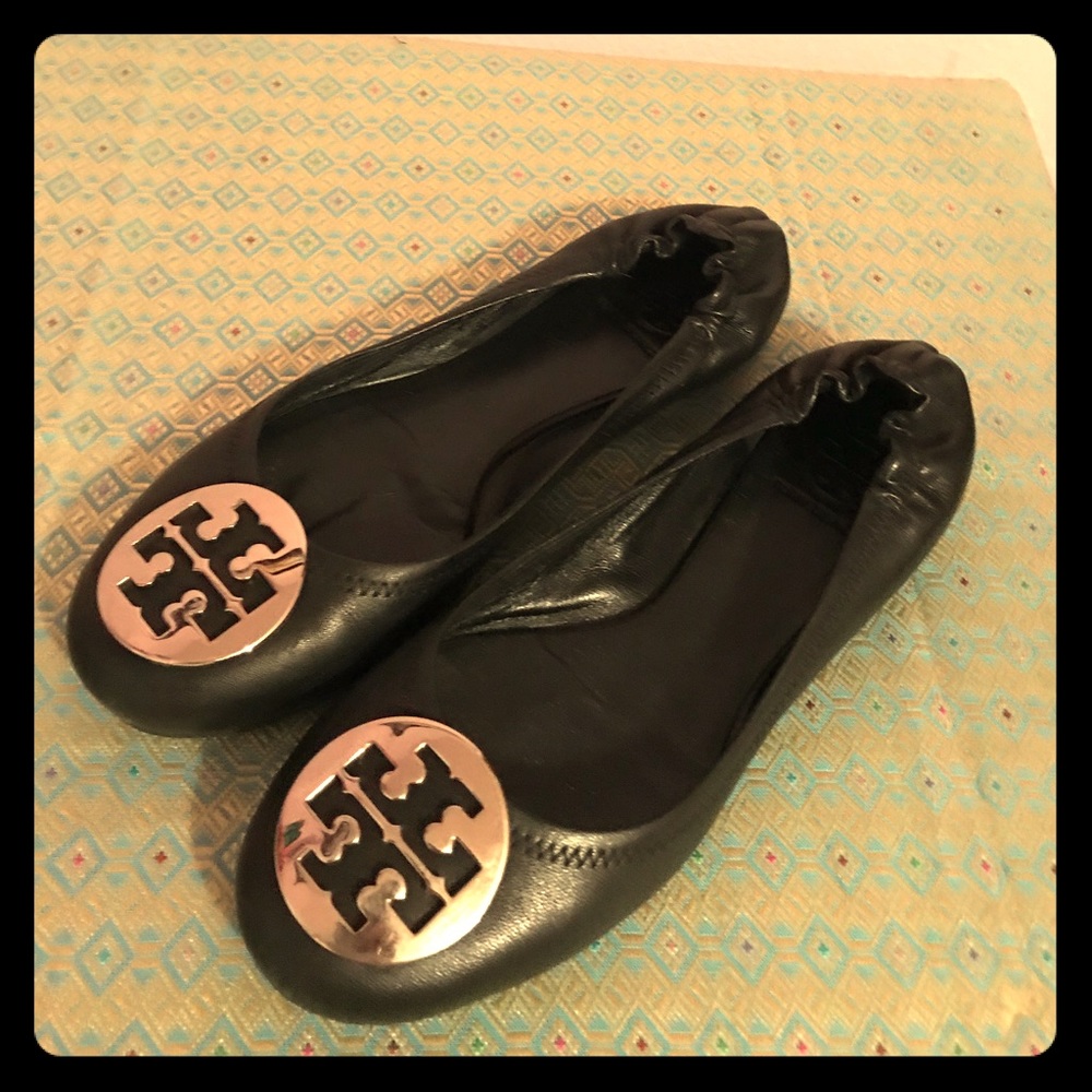 Black Tory Burch Minnie Flats 8.5