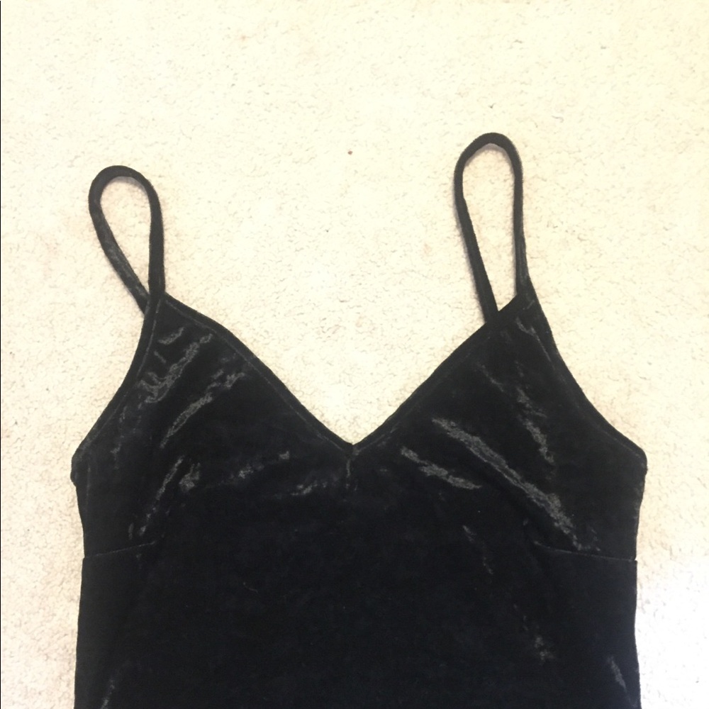 Black velvet crop top