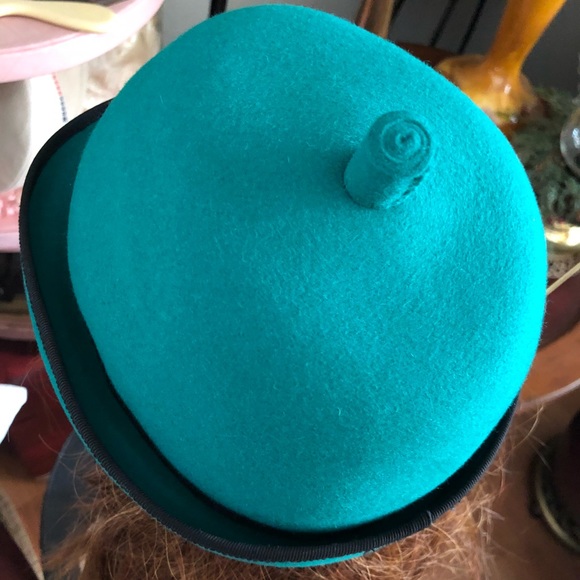 Vintage Teal Wool Hat - Picture 5 of 7