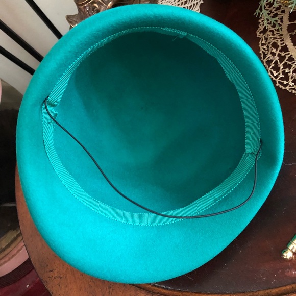 Vintage Teal Wool Hat - Picture 7 of 7