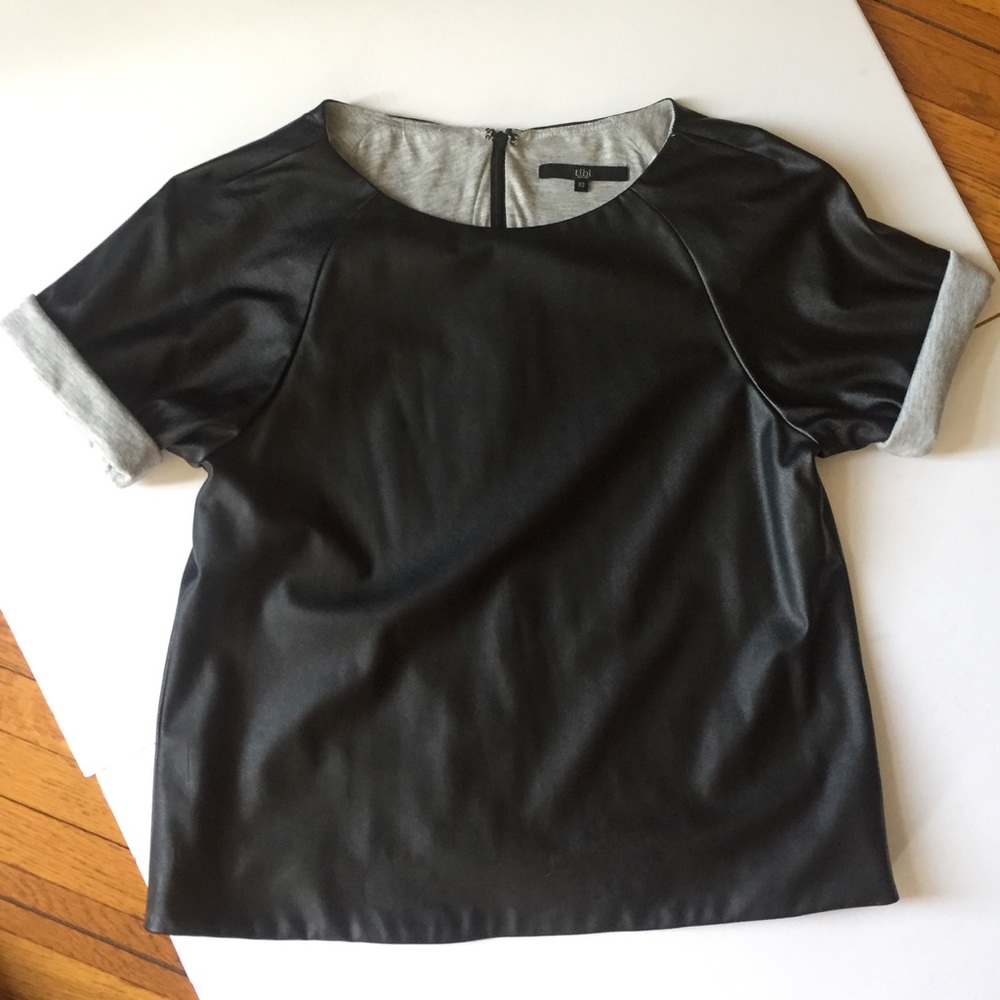 Tibi Faux Leather T-Shirt