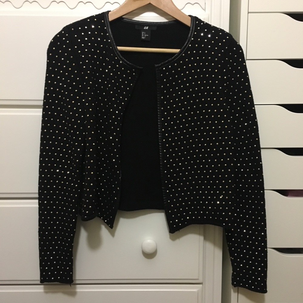 H&M gold stud black jacket