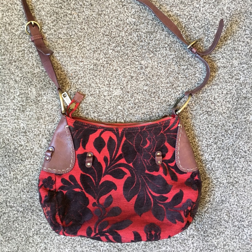 Red Oilily Tapestry Handbag