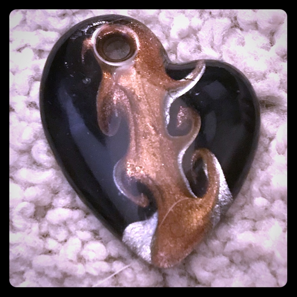 RESERVED: Blown Glass Heart Pendant