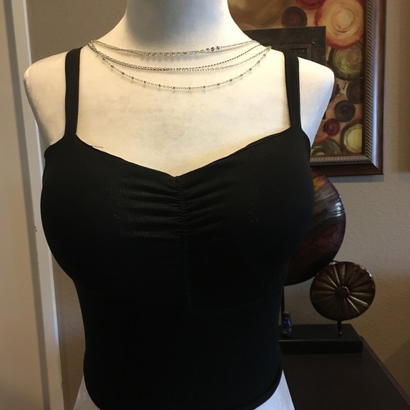 Black bralette with crossed back straps - Picture 2 of 6