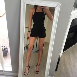 Black tank overalls romper