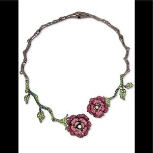Betsey Johnson hinged rose and vine necklace