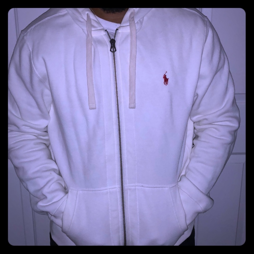 Off-White/Red Ralph Lauren Polo Zip-Up Hoodie