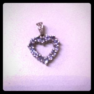 White gold heart Tanzanite pendant