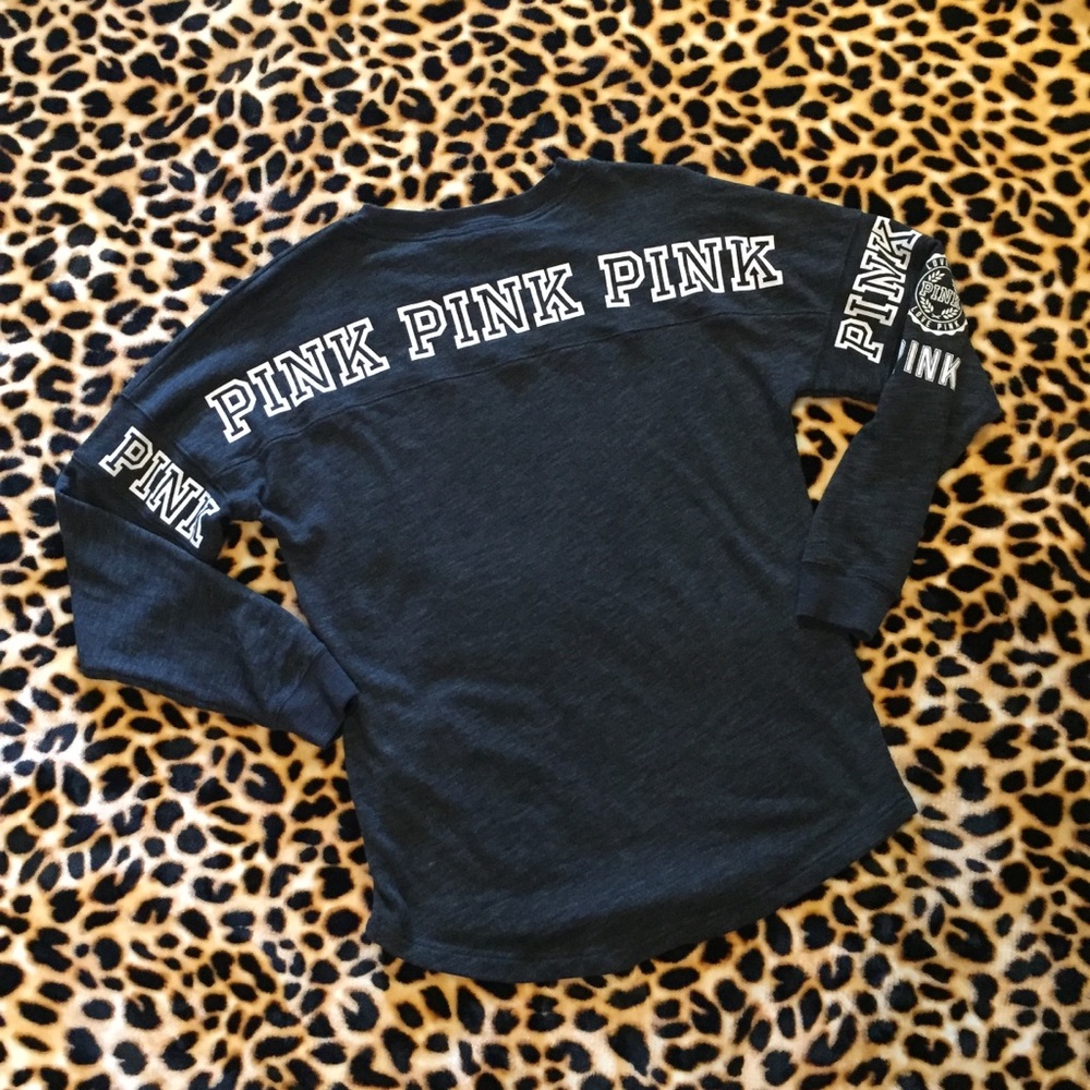 VS PINK VARSITY CREW SWEATSHIRT