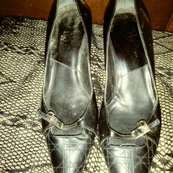 Dior cd patent leather quilted toe kitten heel - Picture 2 of 3