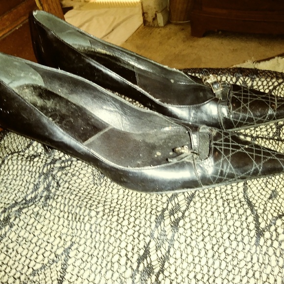 Dior cd patent leather quilted toe kitten heel - Picture 3 of 3