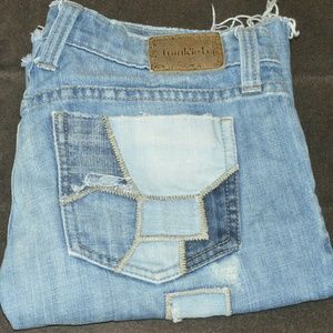 Patchwork pocket jeans