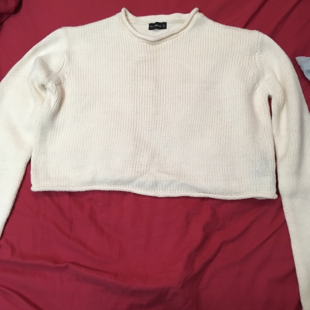 Zara knit cropped sweater size Large