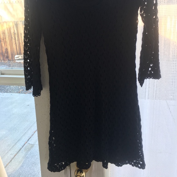 Black crochet above knee dress - Picture 4 of 5