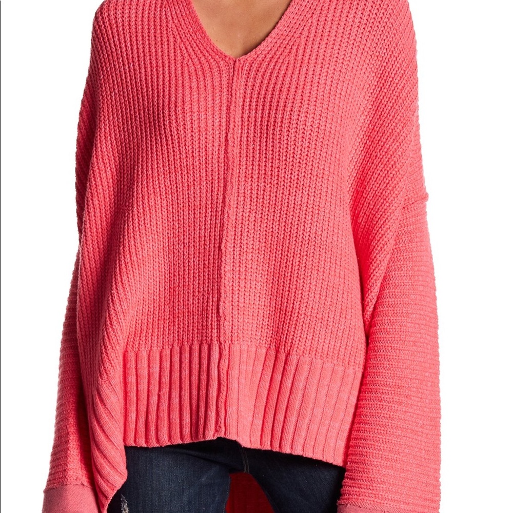 NWT Free People Take Over Me V-Neck Knit Sweater - Picture 2 of 5