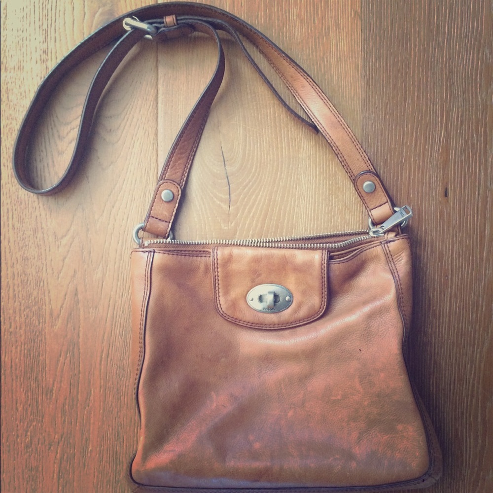 Real leather Fossil satchel bag